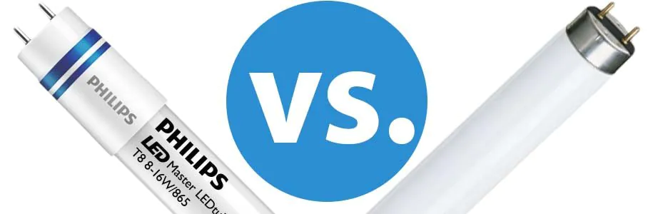LED- und Leuchtstoffröhre im Vergleich